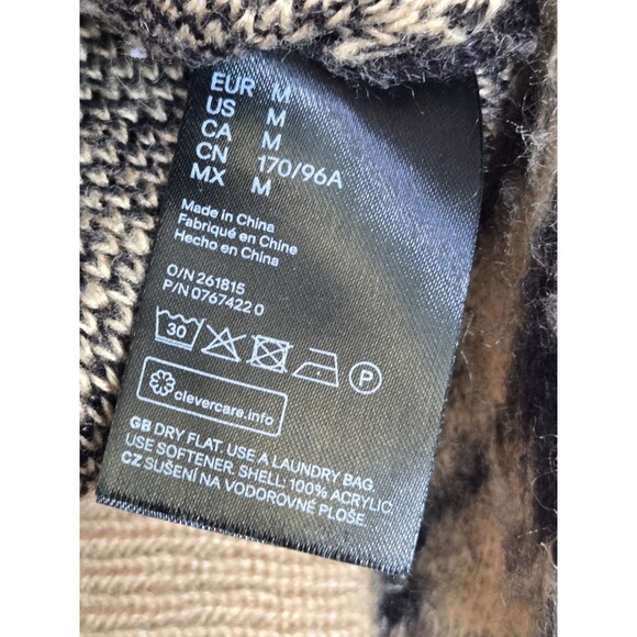 Divided Sweater Womens M Fuzzy Brown Zebra Animal Print Pullover Eclectic Warm - Picture 8 of 8